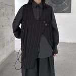 Irregular Striped Ribbon Vest
