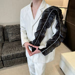 Lace-Panel Casual Notch Lapel Blazer