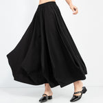 High-waisted Draped Wide-leg Culottes