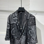 Irregular Printed Three-quarter Sleeve Shirt