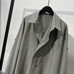 Striped Irregular Lapel Shirt