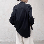Loose Slit-buttoned Two-way Shirt