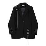 Black Loose Casual Chain Blazer