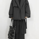 Winter White Duck Down Thickened Pleated Loose Jacket