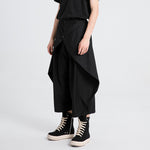 Button Loose Casual Cropped Trousers
