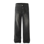 American Washed Distressed Wide-leg Jeans