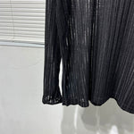 Round Neck translucent Long Sleeve T-shirt