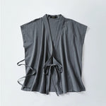 Slanted Collar Loose Vest
