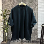 420g Cotton Drop-Shoulder Frayed Edge T-shirt