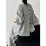 Korean Back Button Knit Sweater Skirt Two-piece Set