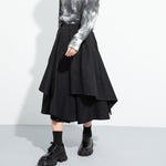 Irregular High-waisted A-line Skirt Pants
