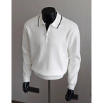 Half-zip Collar Pullover Knit Polo Shirt