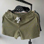 Cotton Striped 3-quarter Casual Shorts