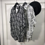 Irregular Print Loose Short Sleeve Shirt