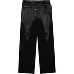 PU Leather Patchwork Trousers