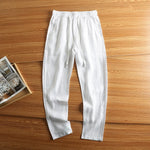 Linen Breathable Loose Drawstring Straight Trousers