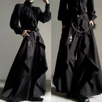 Retro Irregular Drape Wide-leg Trousers