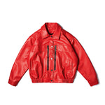 Retro Zipper Short PU Leather Jacket