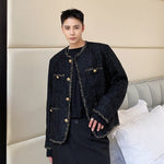 Woven Short Crew Neck Jacket