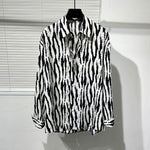 Zebra Print Draped Loose Shirt