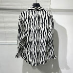 Zebra Print Draped Loose Shirt