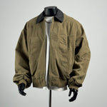 Retro Multi-pocket Color-blocked Lapel Work Jacket