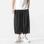 Retro Ice Silk Linen Over-the-Knee Pants