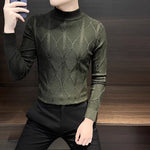 Mid-neck Slim-fit Knit Base Sweater