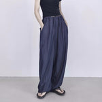 Casual Draped Floor-length Curved Trousers