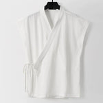 Slanted Collar Loose Vest