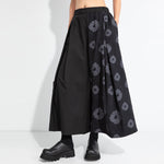 Loose Retro Contrast Color Splicing Culottes