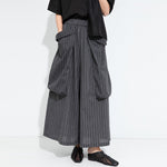 Womenâ€˜s Vertical Striped Wide-leg Cropped Trousers
