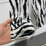 Zebra Print Draped Loose Shirt