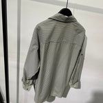 Striped Irregular Lapel Shirt