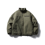 Japanese Solid Color Warm Stand Collar Cotton Coat