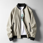 Stand Collar Zip Slip Pocket Baseball Jacket