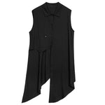 Irregular Sleeveless Long Shirt