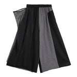 Paneled Wide-leg Elastic Waist Culottes