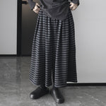 Thick Striped Cropped Trousers