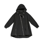Diagonal Zip Hooded Jacket