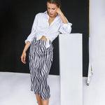 Zeagoo Midi Skirt High Waisted Solid Satin Dress