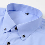 Long Sleeve Dress Shirt with Faux Gemstone Metal Rim Buttons