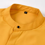 Non-Iron Hidden Placket Stand Collar Dress Shirt