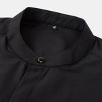 Non-Iron Hidden Placket Stand Collar Dress Shirt & Slim Fit Tapered Trousers