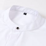 Non-Iron Hidden Placket Stand Collar Dress Shirt