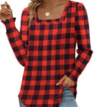 Zeagoo Long Sleeve Shirts Square Neck Pleated Tunic Tops