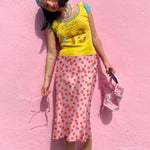 Zeagoo Midi Skirt High Waisted Solid Satin Dress