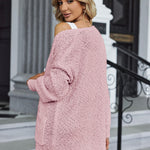 Zeagoo Women's 2023 Fall Winter Popcorn Cardigan Open Front Batwing Sleeve Oversized Chunky Knit Sweater with Pockets