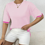 Zeagoo Knit Short Sleeve Tops