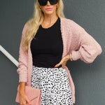 Zeagoo Women's 2023 Fall Winter Popcorn Cardigan Open Front Batwing Sleeve Oversized Chunky Knit Sweater with Pockets